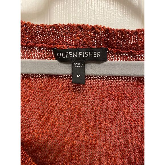 Eileen Fisher Women's M Rust Linen Blend V-Neck Dolman Tunic Top - Picture 2 of 3